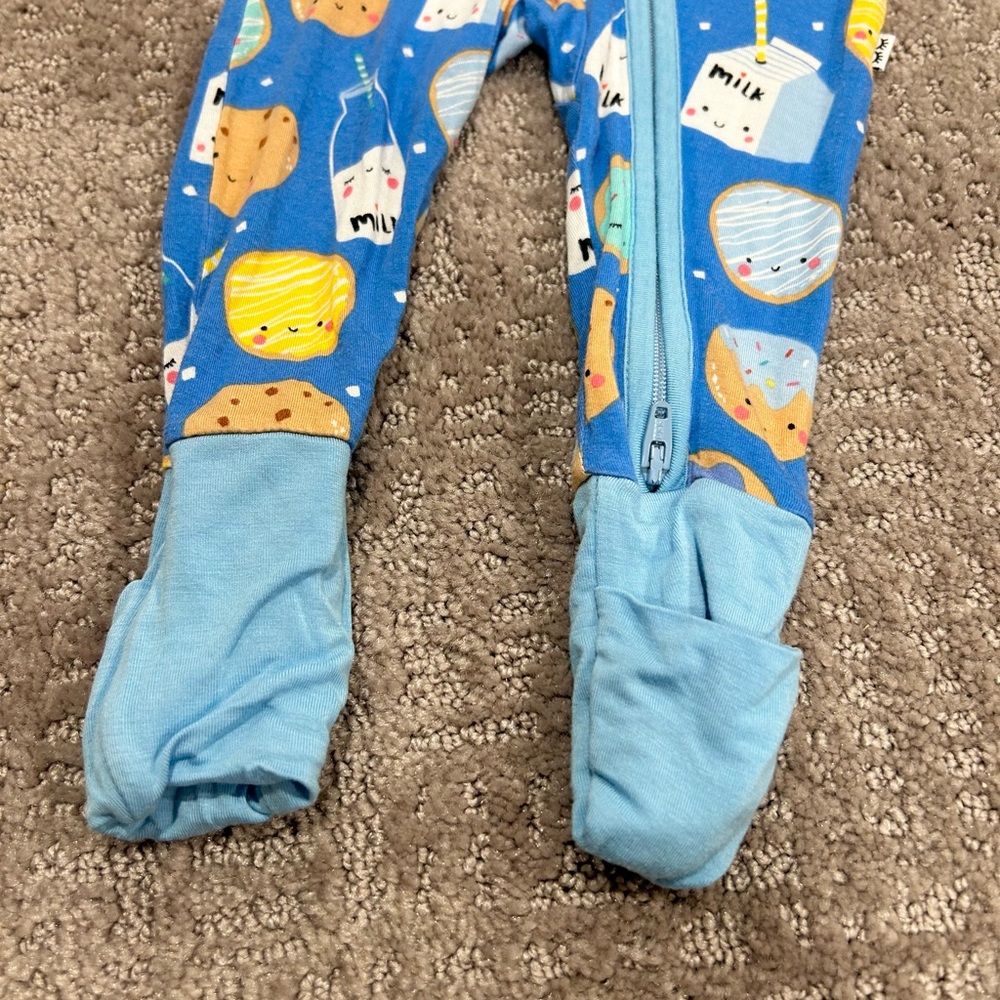 Little Sleepies Blue Milk & Cookies zippy - Picture 2 of 10